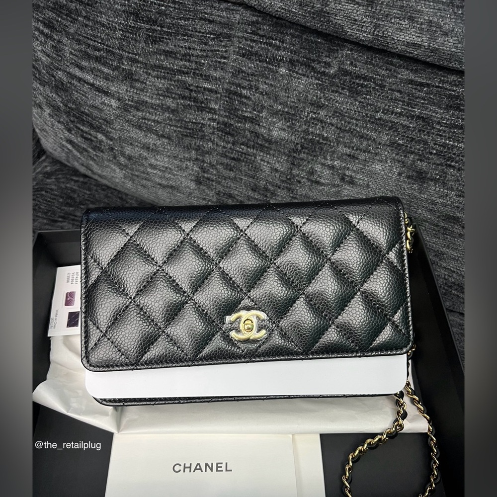 Chanel Black Caviar Wallet On Chain